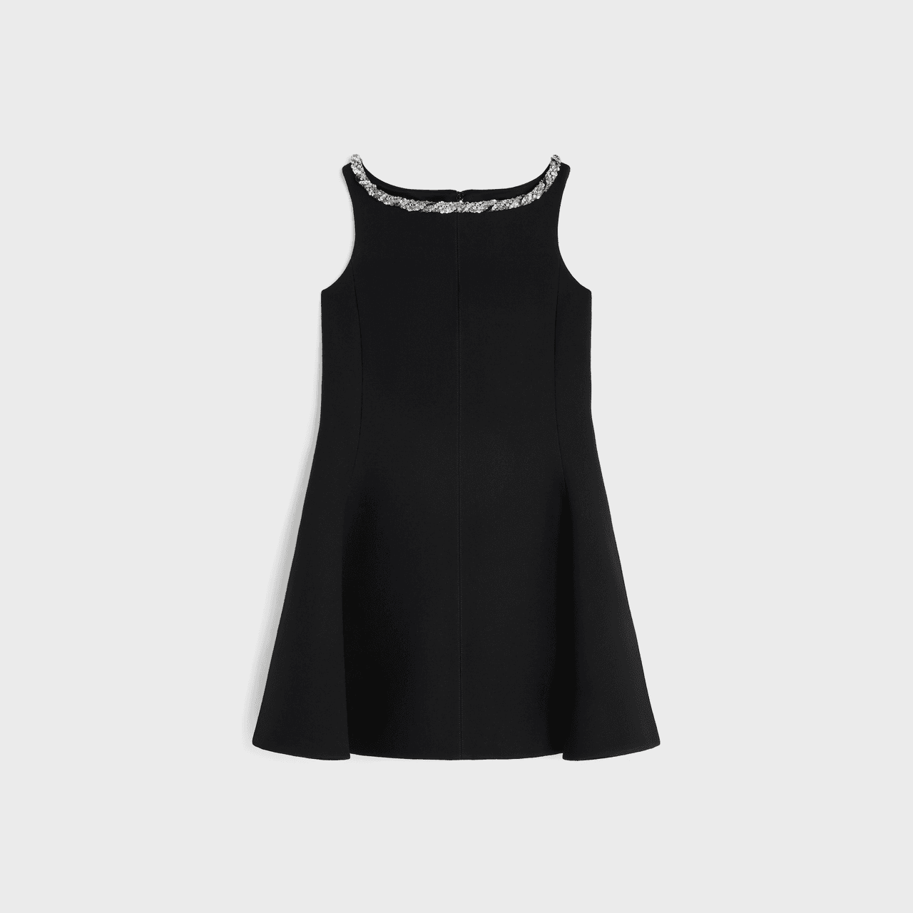 Embroidered Dress In Double Wool Crepe by Celine