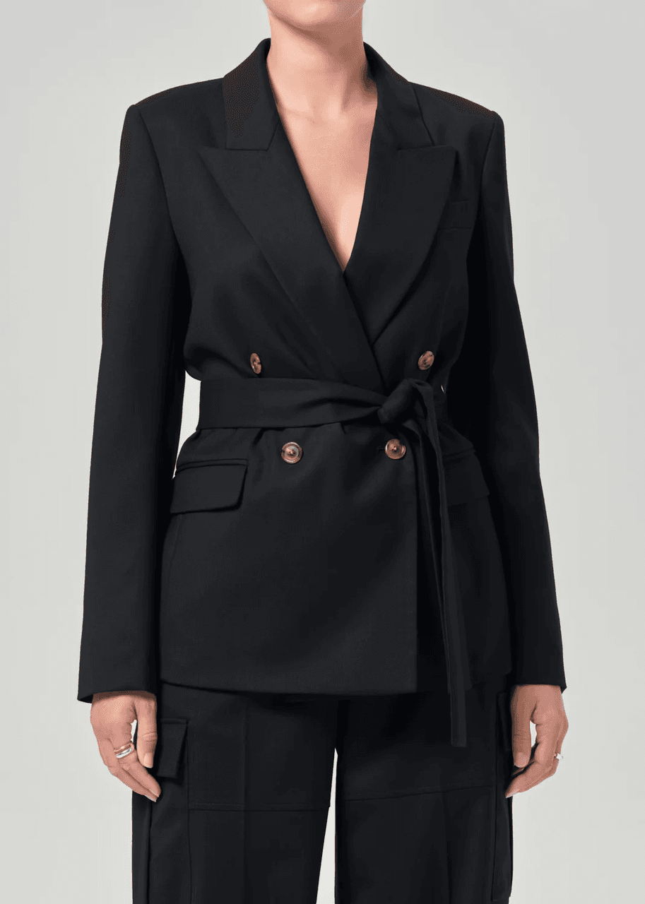 Belted Peak Label Blazer In Black by Citizens of Humanity