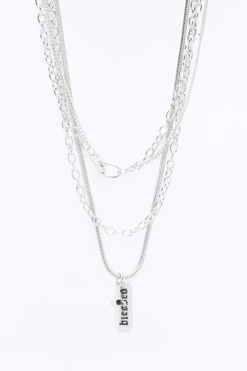 Blessed Dog Tag Necklace Set by Fashion Nova Men