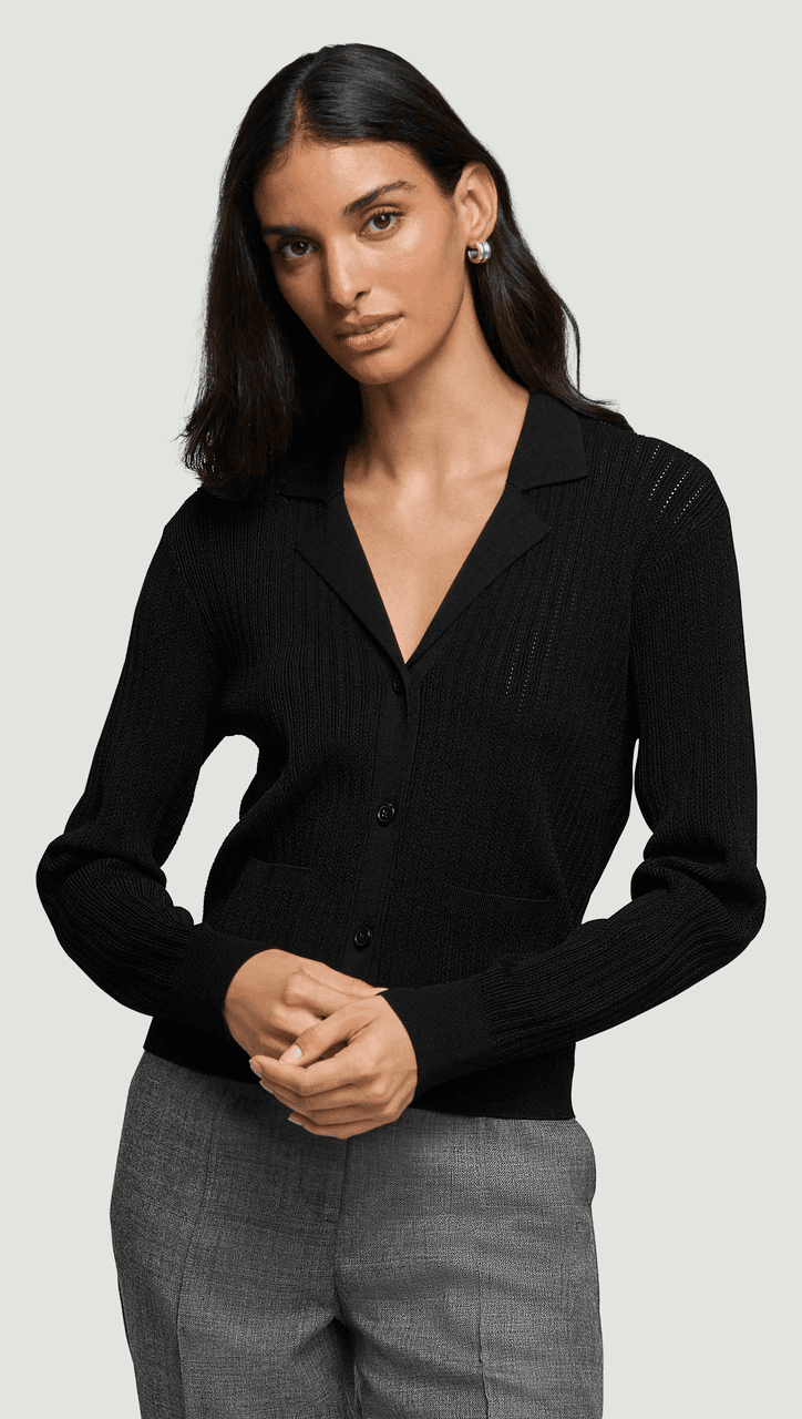 Collared Cardigan In Viscose Blend by Argent