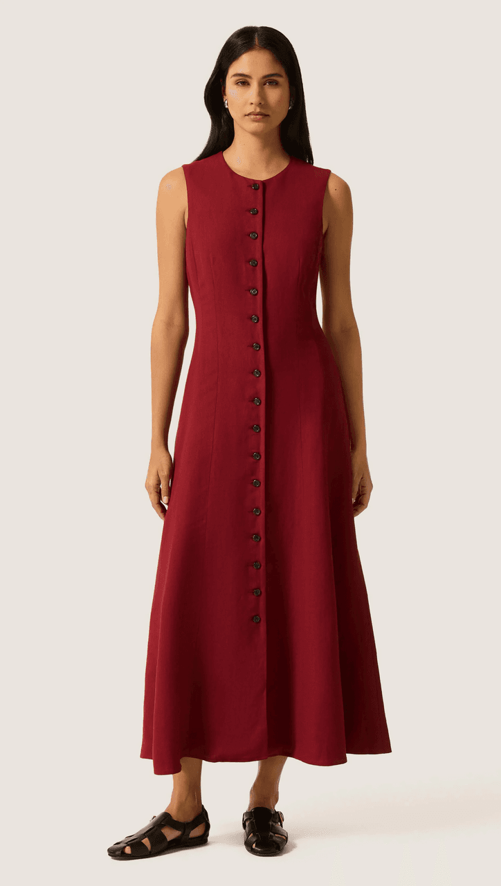 Carroll Dress In Viscose Linen by Argent