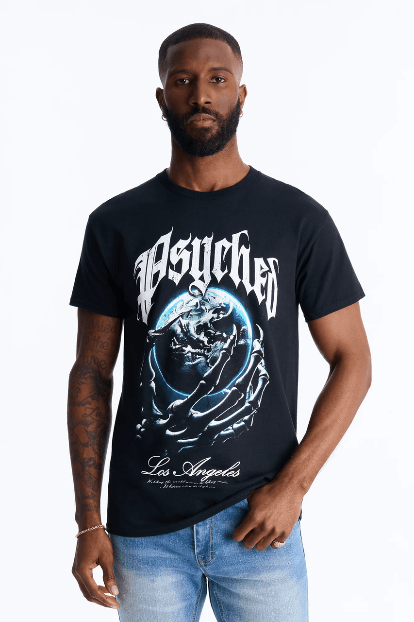 Psyched Worldwide Short Sleeve Tee by Fashion Nova Men