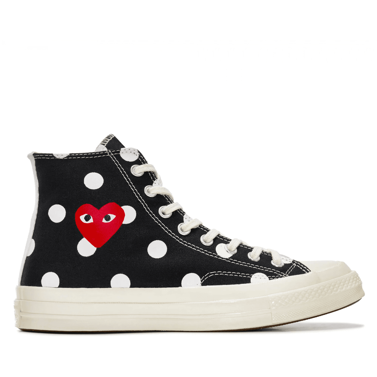Play Converse Polka Dot Red Heart Chuck Taylor All Star ’70 High Sneakers by Comme des Garçons