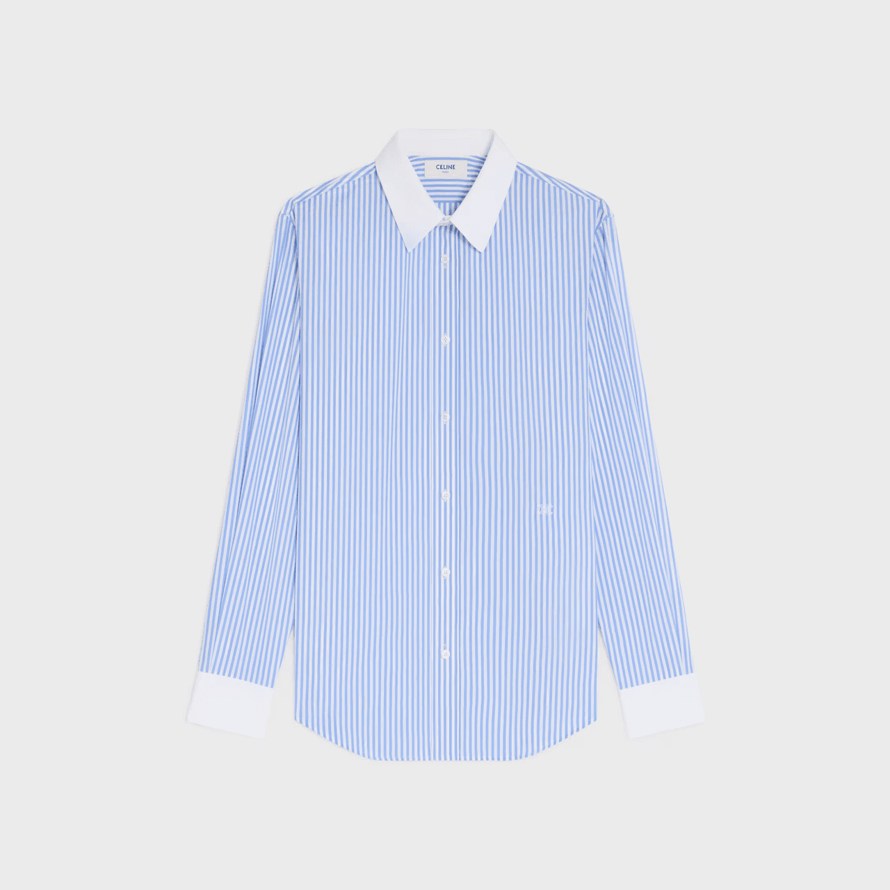 Classic Shirt In Striped Cotton Poplin by Celine