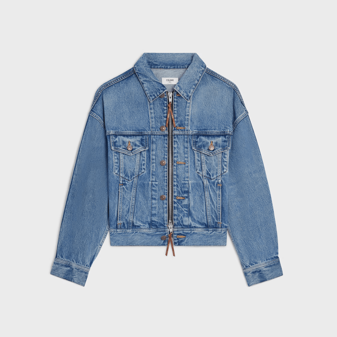 Trucker Jacket In Cotton Denim by Celine