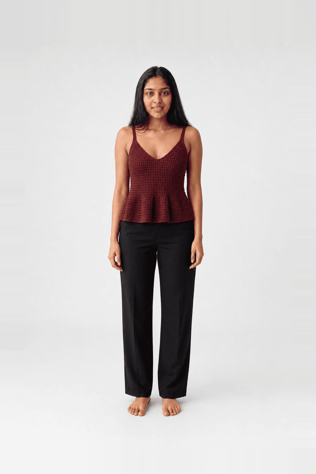 Crochet-Look Strappy Top by H&M, worn by @priyarghn — a photoreal AI try-on generated on their own photo with Utopia