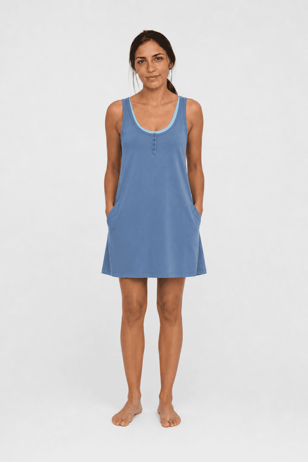 Ypb Studioflex Double-Layered Henley Dress