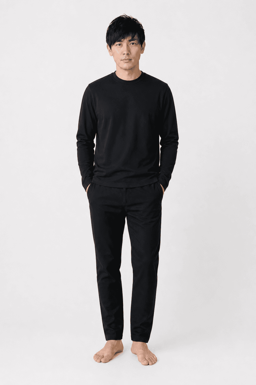 Asos Design Heavyweight Long Sleeve T-Shirt In Black Soft Touch