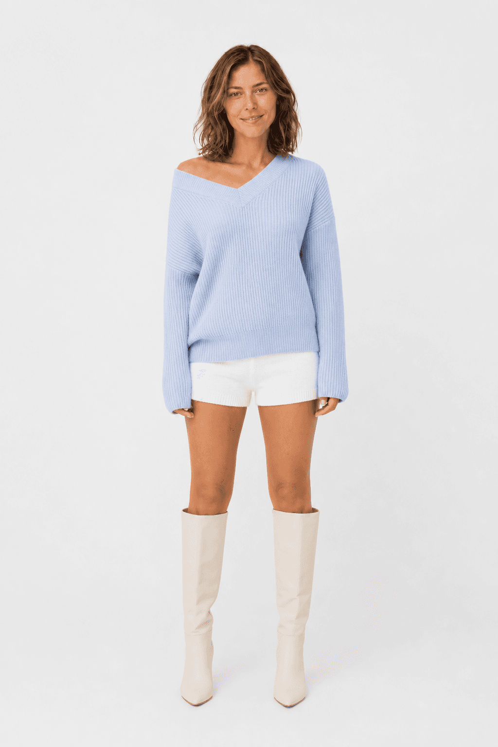 Cottage Core Knit Sweater Blue