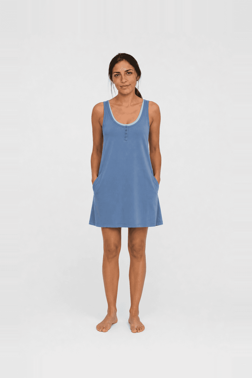 Ypb Studioflex Double-Layered Henley Dress by Abercrombie & Fitch, worn by @sofiamarch — a photoreal AI try-on generated on their own photo with Utopia