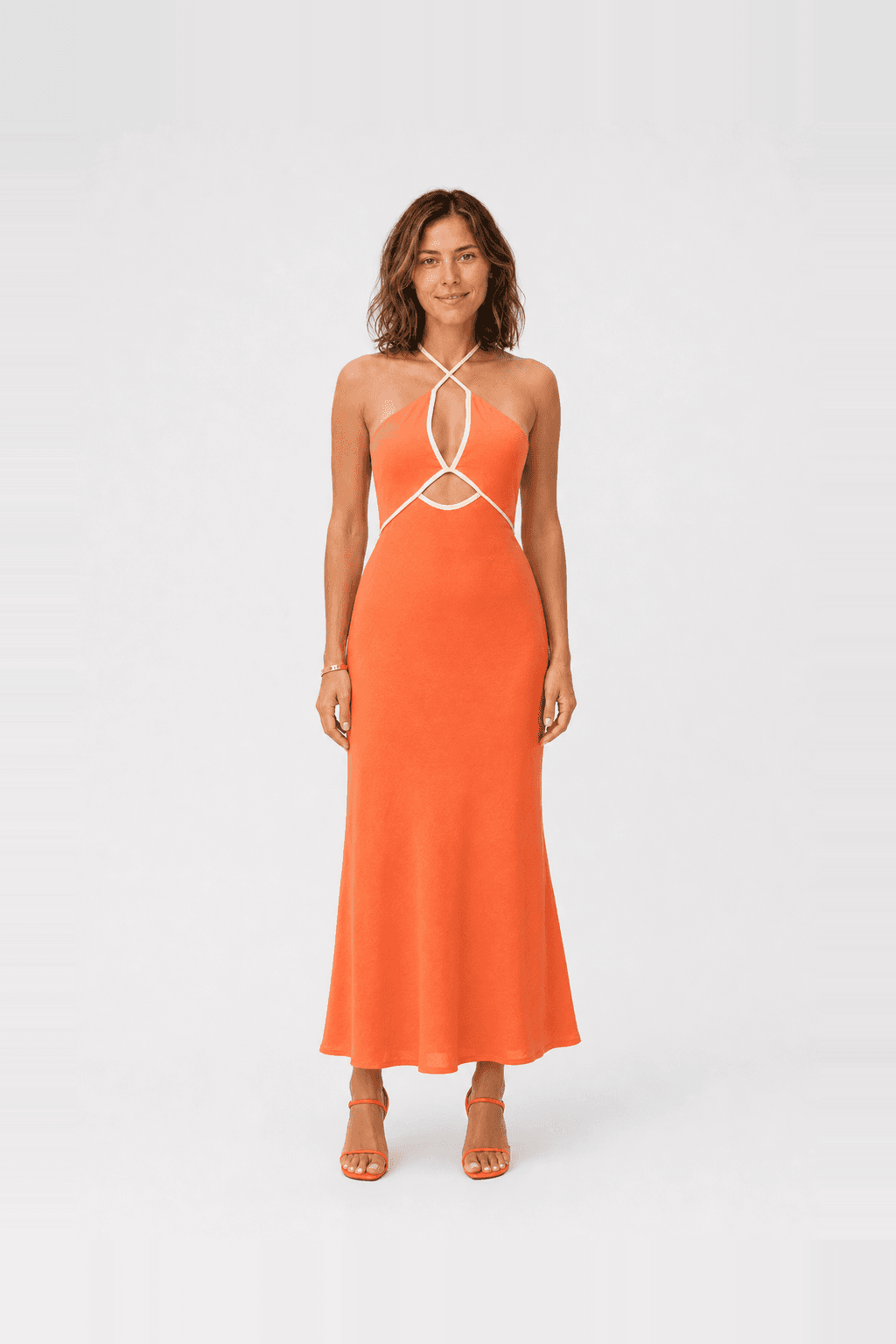 Natural Charm Maxi Dress Orange by Hello Molly, worn by @camillebft — a photoreal AI try-on generated on their own photo with Utopia